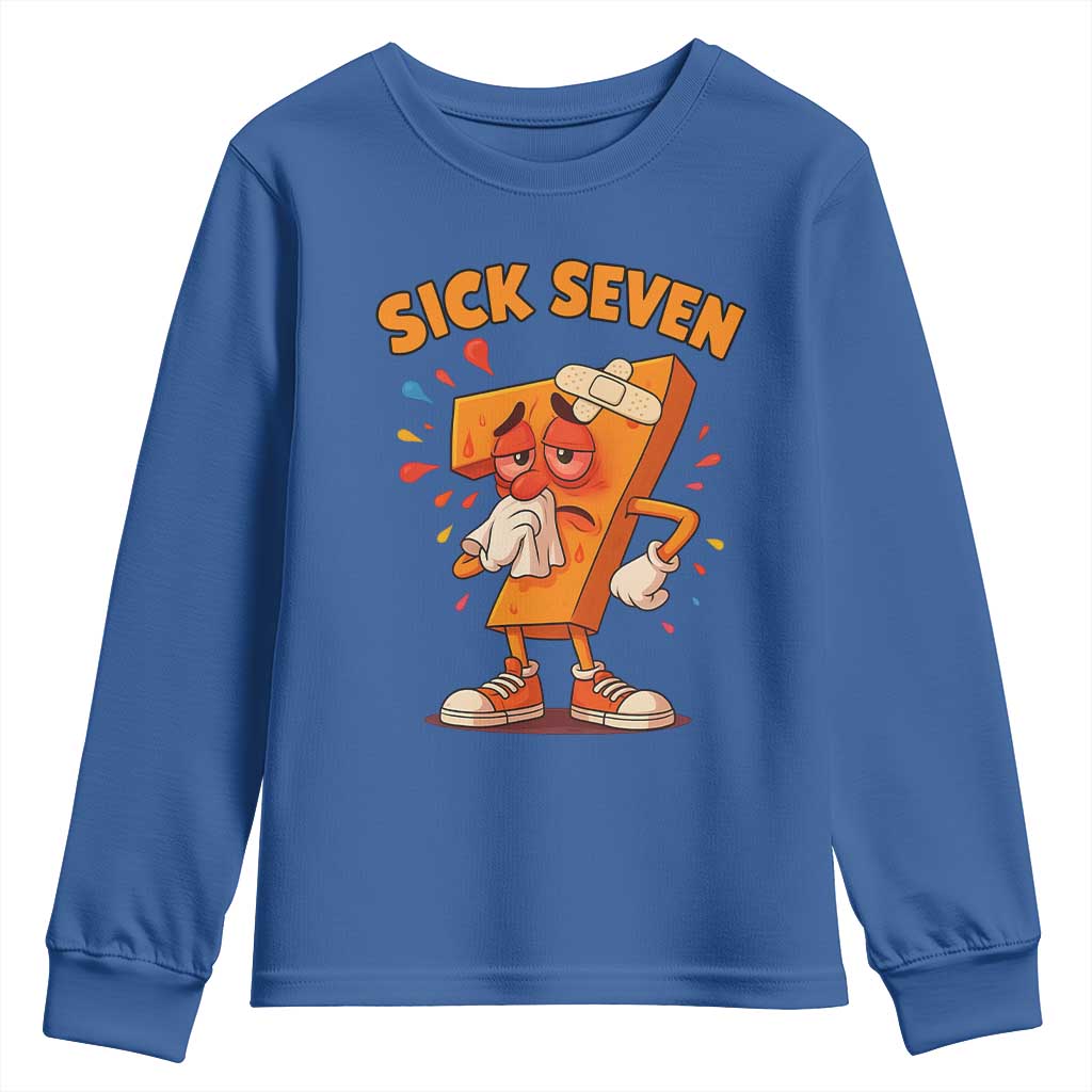 Funny Sick Seven 67 Meme Youth Sweatshirt Six Seven Wordplay TS11 Royal Blue Print Your Wear