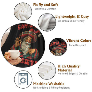 Funny Mexican Christmas 67 Throw Blanket Santa Says Seis Siete Cholo Claus TS11 Print Your Wear