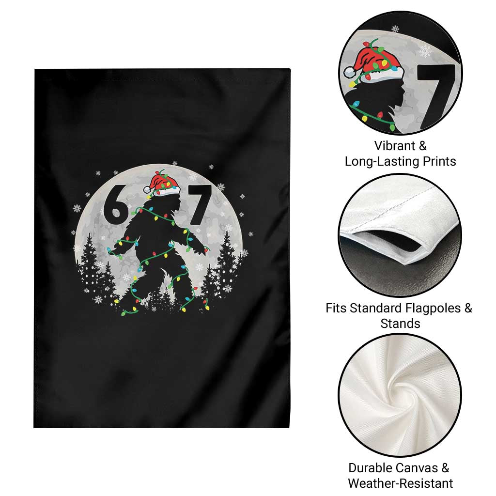 Funny Bigfoot 67 Christmas Night Stroll Moon Sasquatch Garden Flag TS11 Print Your Wear