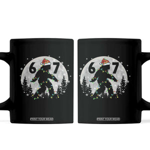 Funny Bigfoot 67 Christmas Night Stroll Moon Sasquatch Coffee Mug TS11 Black Print Your Wear