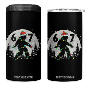 Funny Bigfoot 67 Christmas Night Stroll Moon Sasquatch 4 in 1 Can Cooler Tumbler TS11 One Size: 16 oz Black Print Your Wear