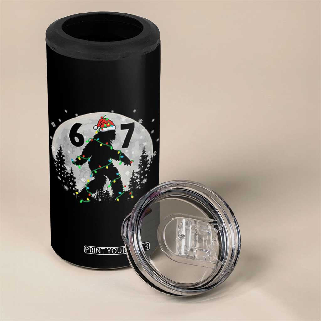 Funny Bigfoot 67 Christmas Night Stroll Moon Sasquatch 4 in 1 Can Cooler Tumbler TS11 Print Your Wear