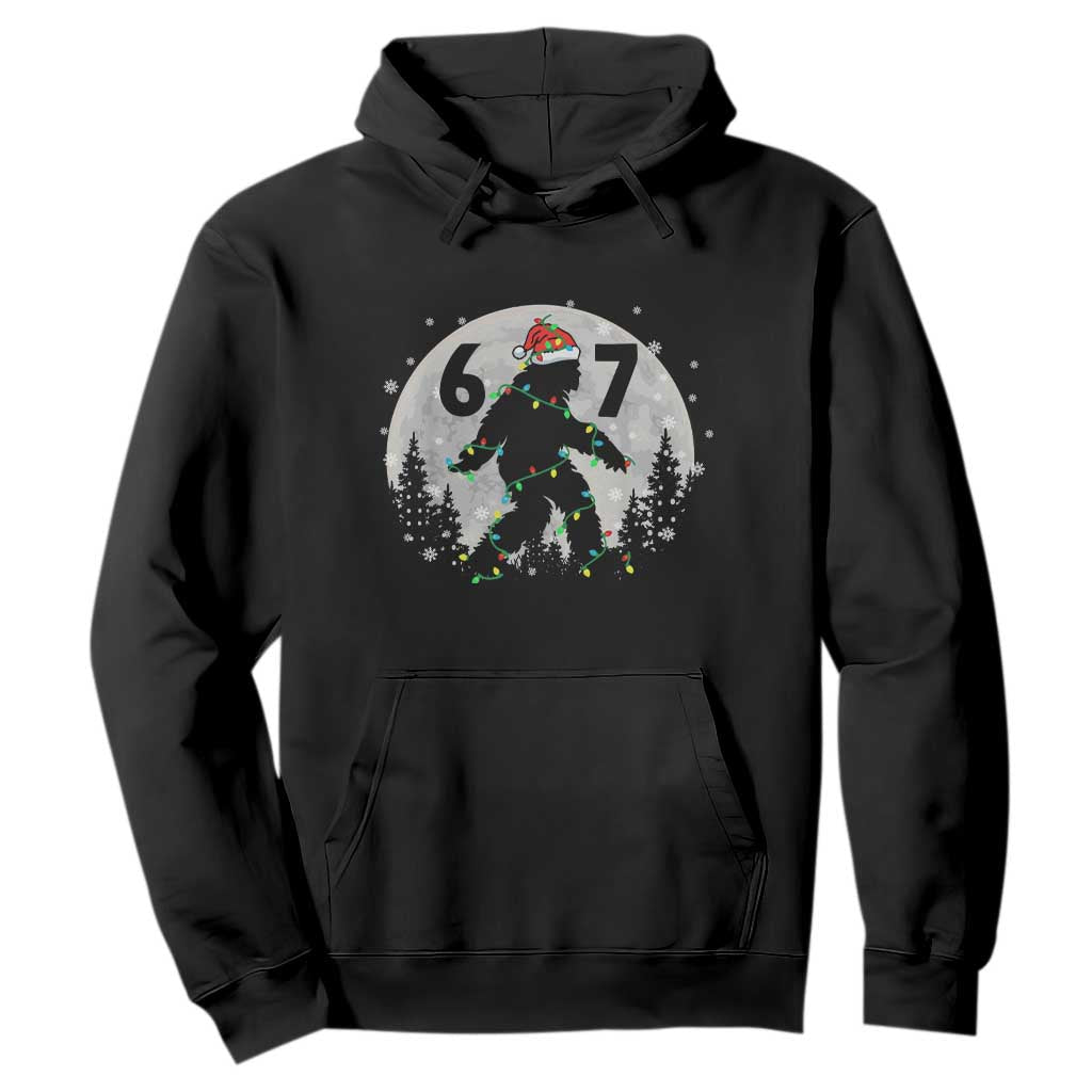 Funny Bigfoot 67 Christmas Night Stroll Moon Sasquatch Hoodie TS11 Black Print Your Wear