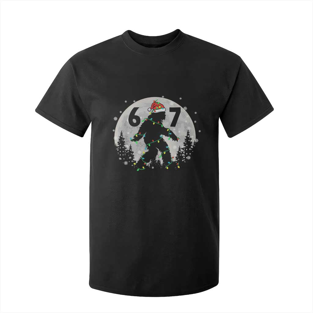 Funny Bigfoot 67 Christmas Night Stroll Moon Sasquatch T Shirt For Kid TS11 Black Print Your Wear