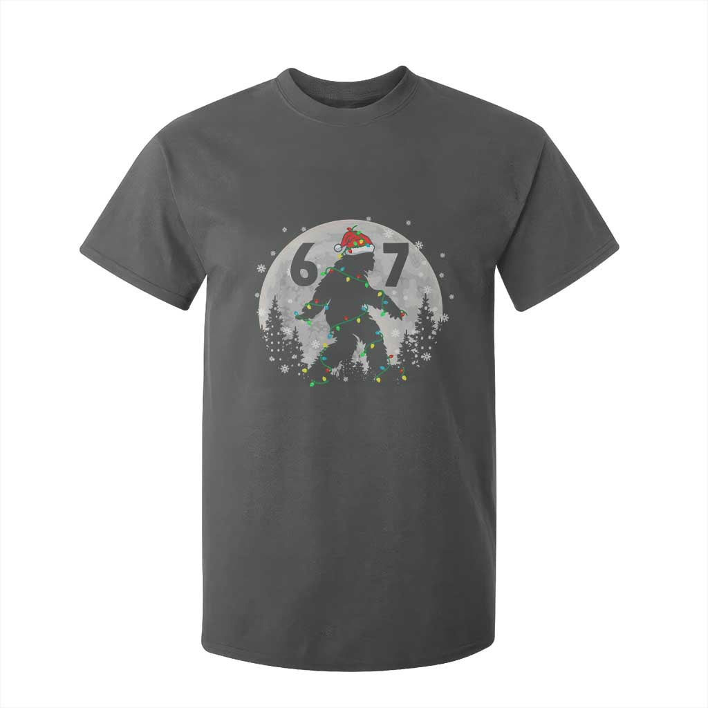 Funny Bigfoot 67 Christmas Night Stroll Moon Sasquatch T Shirt For Kid TS11 Dark Heather Print Your Wear