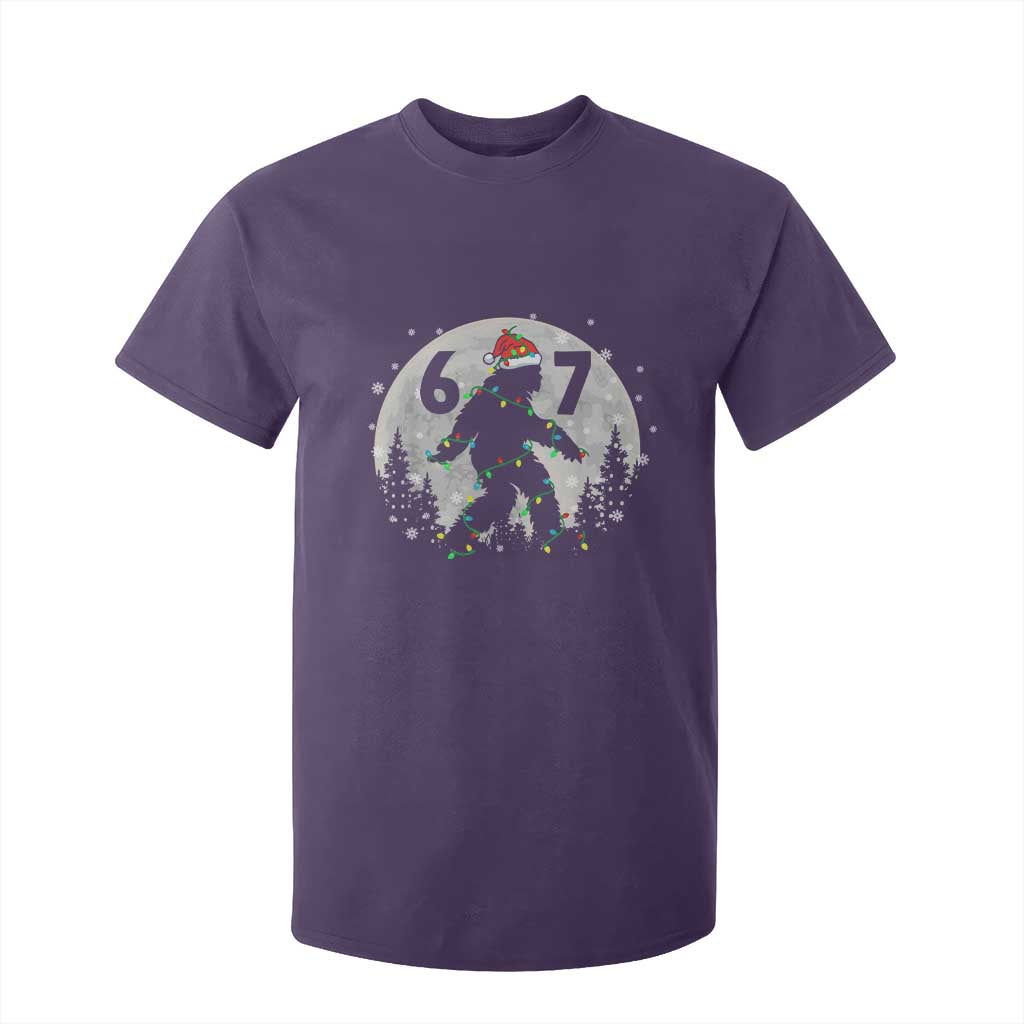 Funny Bigfoot 67 Christmas Night Stroll Moon Sasquatch T Shirt For Kid TS11 Purple Print Your Wear