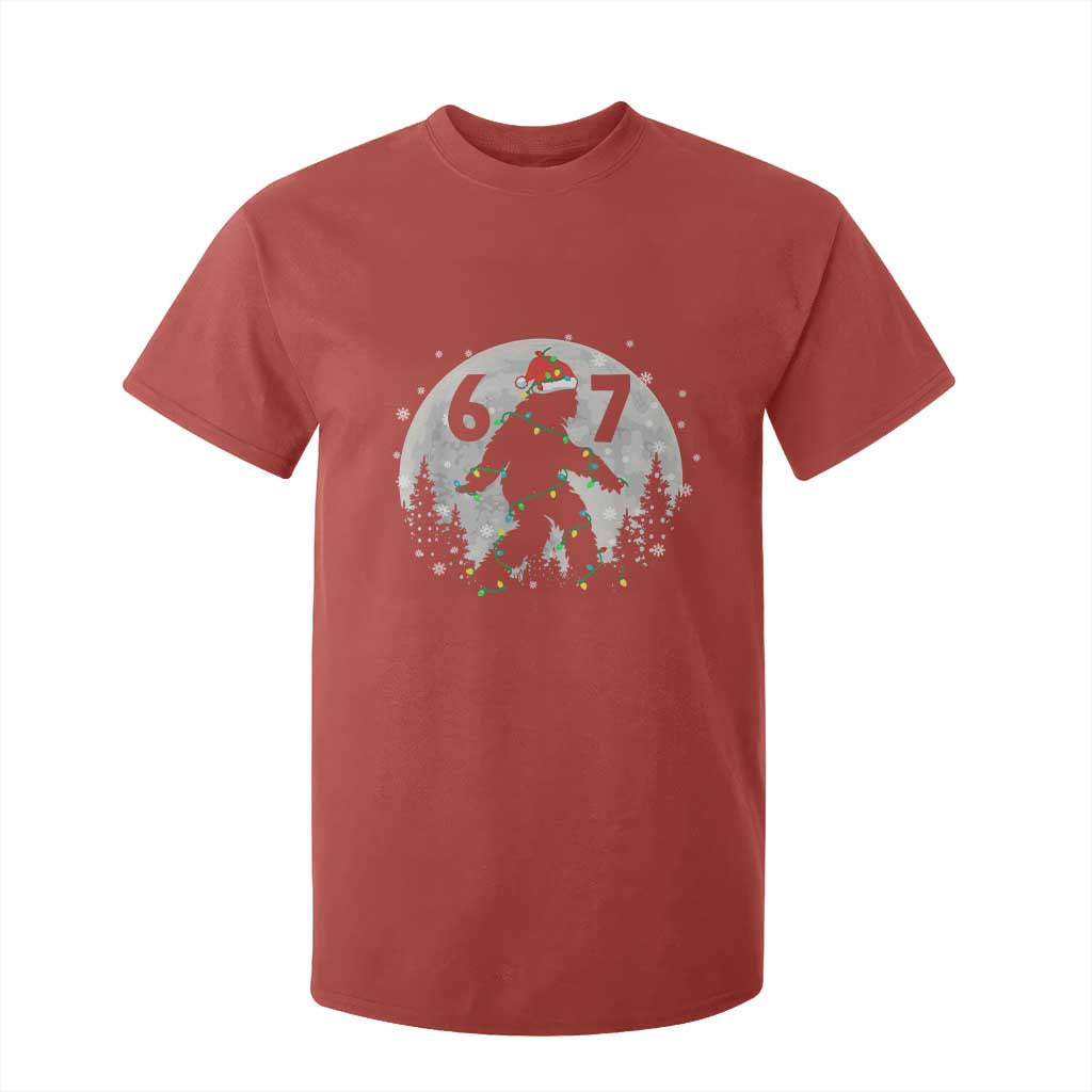 Funny Bigfoot 67 Christmas Night Stroll Moon Sasquatch T Shirt For Kid TS11 Red Print Your Wear