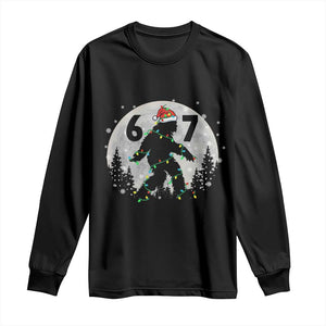 Funny Bigfoot 67 Christmas Night Stroll Moon Sasquatch Long Sleeve Shirt TS11 Black Print Your Wear