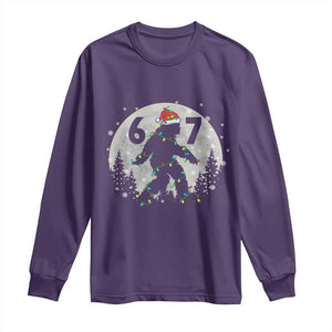 Funny Bigfoot 67 Christmas Night Stroll Moon Sasquatch Long Sleeve Shirt TS11 Purple Print Your Wear