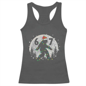 Funny Bigfoot 67 Christmas Night Stroll Moon Sasquatch Racerback Tank Top TS11 Dark Heather Print Your Wear