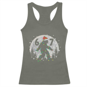 Funny Bigfoot 67 Christmas Night Stroll Moon Sasquatch Racerback Tank Top TS11 Military Green Print Your Wear