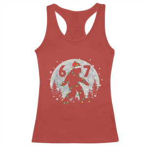 Funny Bigfoot 67 Christmas Night Stroll Moon Sasquatch Racerback Tank Top TS11 Red Print Your Wear