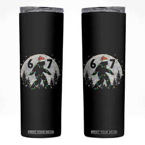 Funny Bigfoot 67 Christmas Night Stroll Moon Sasquatch Skinny Tumbler TS11 Black Print Your Wear