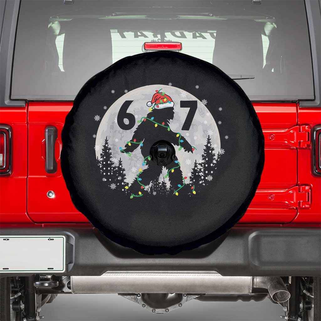 Funny Bigfoot 67 Christmas Night Stroll Moon Sasquatch Spare Tire Cover TS11 Black Print Your Wear