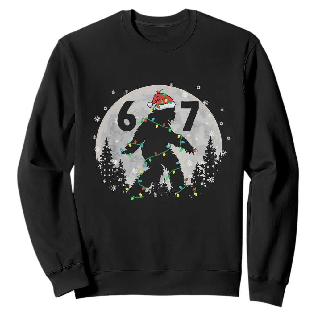 Funny Bigfoot 67 Christmas Night Stroll Moon Sasquatch Sweatshirt TS11 Black Print Your Wear