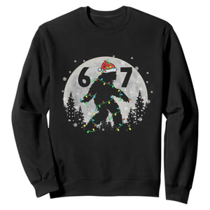 Funny Bigfoot 67 Christmas Night Stroll Moon Sasquatch Sweatshirt TS11 Black Print Your Wear