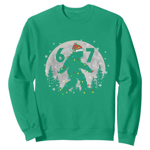 Funny Bigfoot 67 Christmas Night Stroll Moon Sasquatch Sweatshirt TS11 Irish Green Print Your Wear