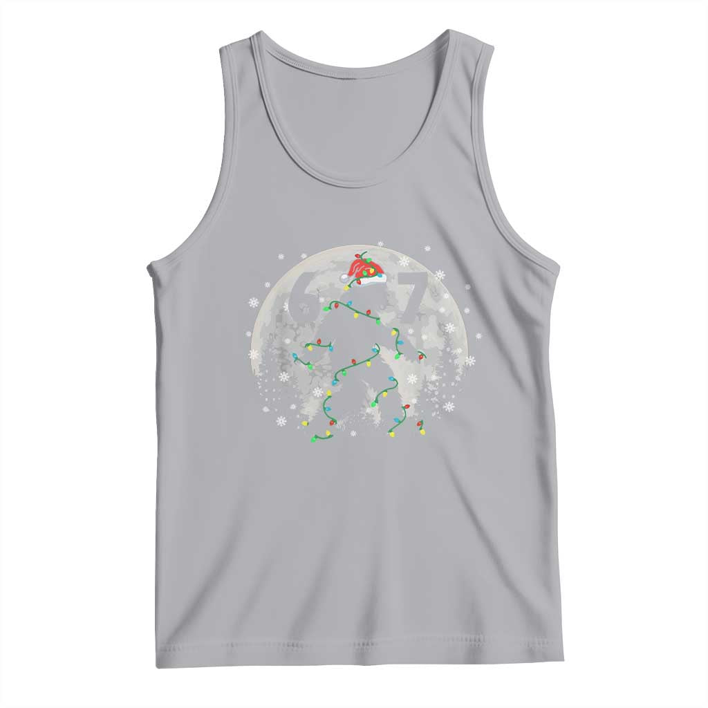 Funny Bigfoot 67 Christmas Night Stroll Moon Sasquatch Tank Top TS11 Athletic Heather Print Your Wear
