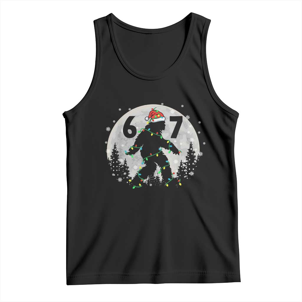 Funny Bigfoot 67 Christmas Night Stroll Moon Sasquatch Tank Top - Print Your Wear