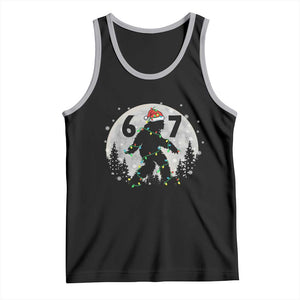 Funny Bigfoot 67 Christmas Night Stroll Moon Sasquatch Tank Top TS11 Black Athletic Heather Print Your Wear