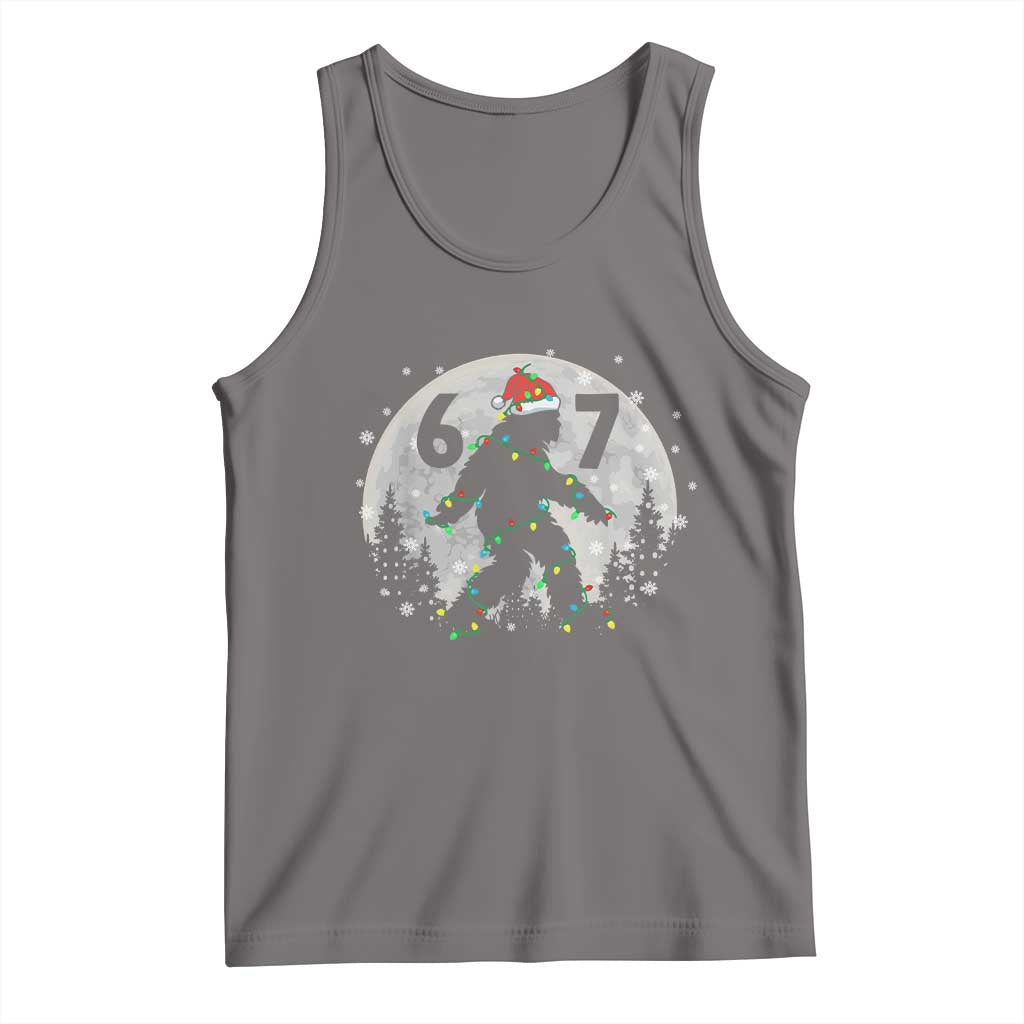Funny Bigfoot 67 Christmas Night Stroll Moon Sasquatch Tank Top - Print Your Wear