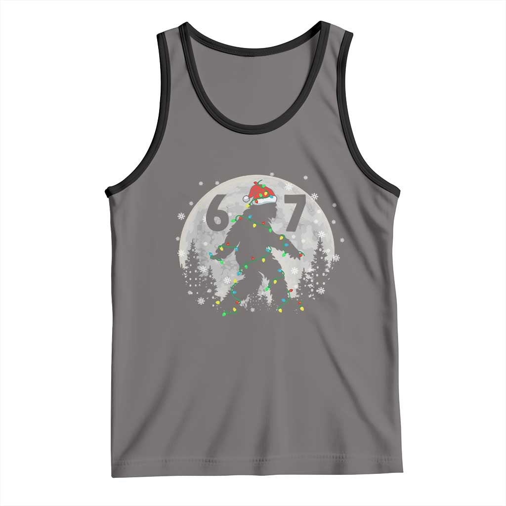Funny Bigfoot 67 Christmas Night Stroll Moon Sasquatch Tank Top TS11 Deep Heather Black Print Your Wear