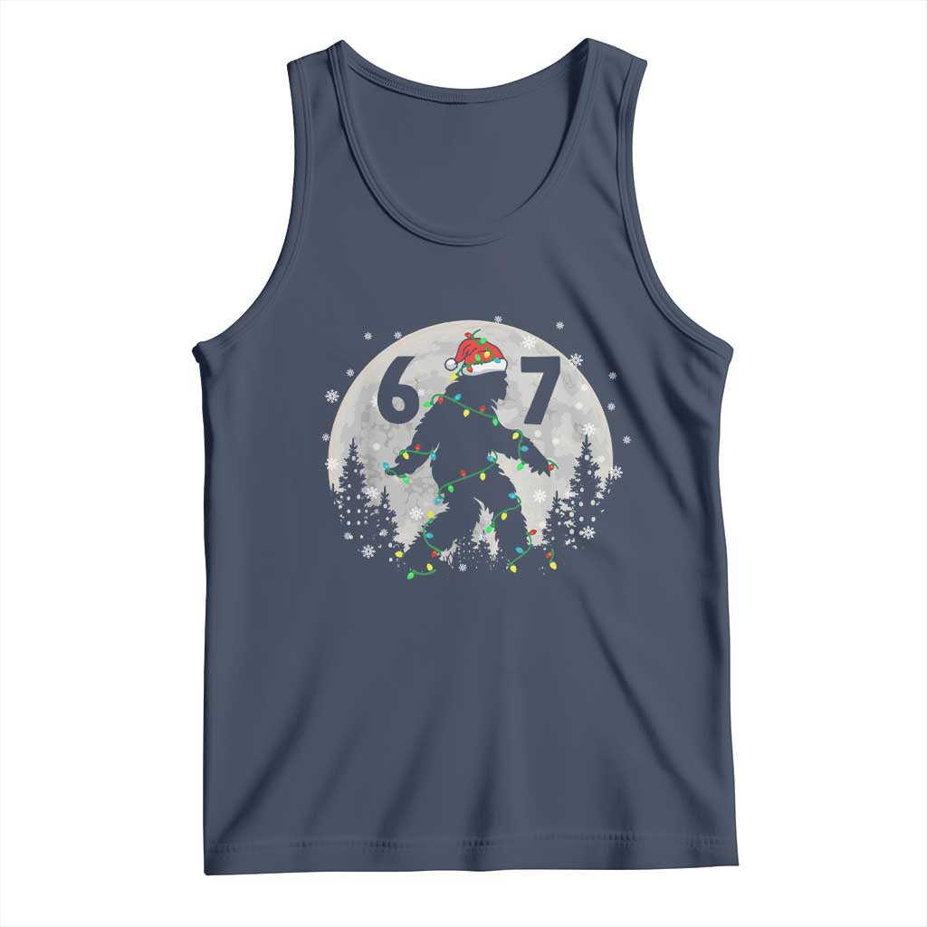 Funny Bigfoot 67 Christmas Night Stroll Moon Sasquatch Tank Top TS11 Navy Print Your Wear