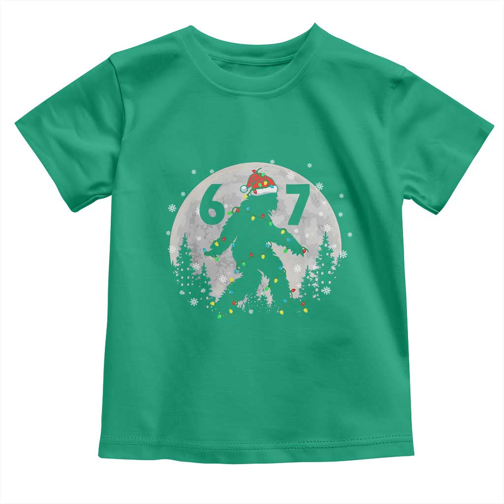 Funny Bigfoot 67 Christmas Night Stroll Moon Sasquatch Toddler T Shirt TS11 Irish Green Print Your Wear