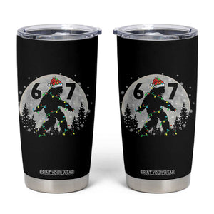 Funny Bigfoot 67 Christmas Night Stroll Moon Sasquatch Tumbler Cup TS11 Black Print Your Wear