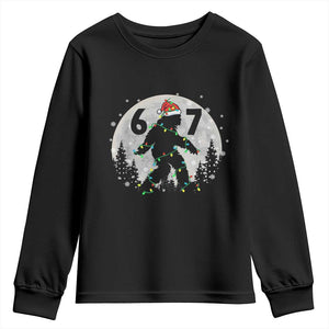 Funny Bigfoot 67 Christmas Night Stroll Moon Sasquatch Youth Sweatshirt TS11 Black Print Your Wear