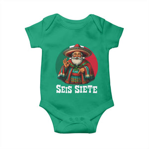 Funny Mexican Christmas 67 Baby Onesie Seis Siete Santa In Mexico TS11 Irish Green Print Your Wear