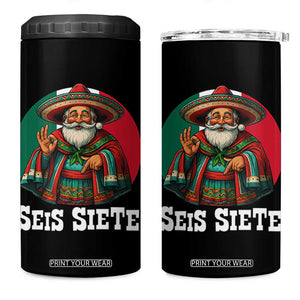 Funny Mexican Christmas 67 4 in 1 Can Cooler Tumbler Seis Siete Santa In Mexico TS11 One Size: 16 oz Black Print Your Wear