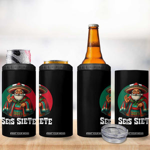Funny Mexican Christmas 67 4 in 1 Can Cooler Tumbler Seis Siete Santa In Mexico TS11 Print Your Wear
