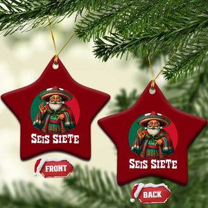 Funny Mexican Christmas 67 Ceramic Ornament Seis Siete Santa In Mexico TS11 Print Your Wear