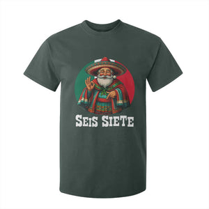 Funny Mexican Christmas 67 T Shirt For Kid Seis Siete Santa In Mexico TS11 Dark Forest Green Print Your Wear