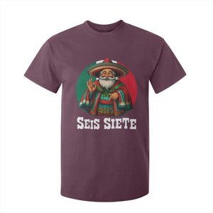 Funny Mexican Christmas 67 T Shirt For Kid Seis Siete Santa In Mexico TS11 Maroon Print Your Wear