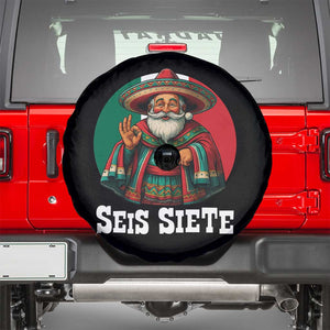 Funny Mexican Christmas 67 Spare Tire Cover Seis Siete Santa In Mexico TS11 Black Print Your Wear
