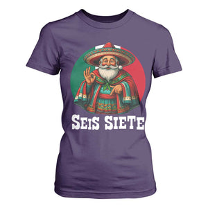 Funny Mexican Christmas 67 T Shirt For Women Seis Siete Santa In Mexico TS11 Purple Print Your Wear