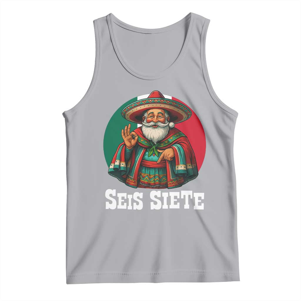 Funny Mexican Christmas 67 Tank Top Seis Siete Santa In Mexico TS11 Athletic Heather Print Your Wear