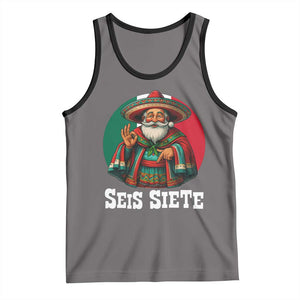Funny Mexican Christmas 67 Tank Top Seis Siete Santa In Mexico TS11 Deep Heather Black Print Your Wear