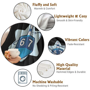 Funny Hanukkah 67 Throw Blanket Six Seven Meme Dreidel Star Of David TS11 Print Your Wear