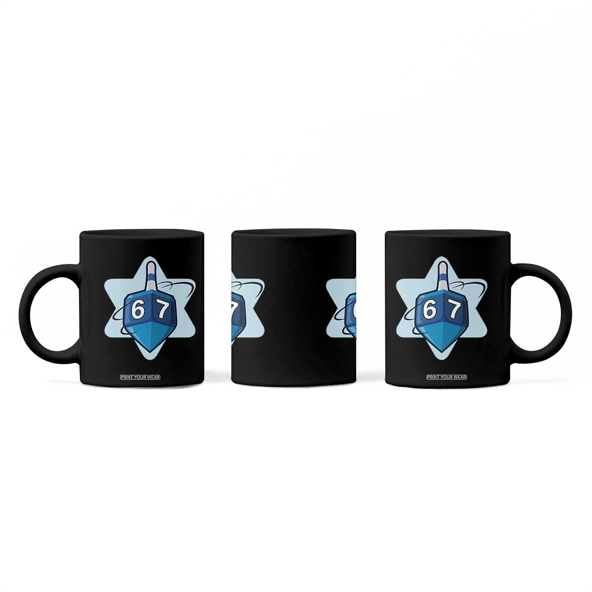 Funny Hanukkah 67 Coffee Mug Six Seven Meme Dreidel Star Of David TS11 Print Your Wear