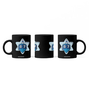 Funny Hanukkah 67 Coffee Mug Six Seven Meme Dreidel Star Of David TS11 Print Your Wear