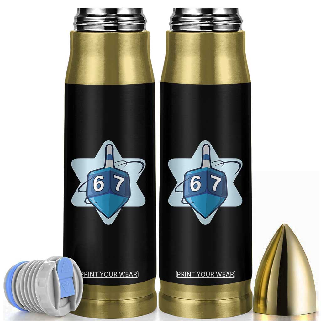 Funny Hanukkah 67 Bullet Tumbler Six Seven Meme Dreidel Star Of David TS11 Black Print Your Wear