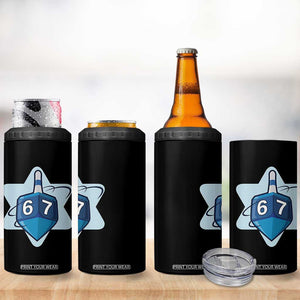 Funny Hanukkah 67 4 in 1 Can Cooler Tumbler Six Seven Meme Dreidel Star Of David TS11 Print Your Wear