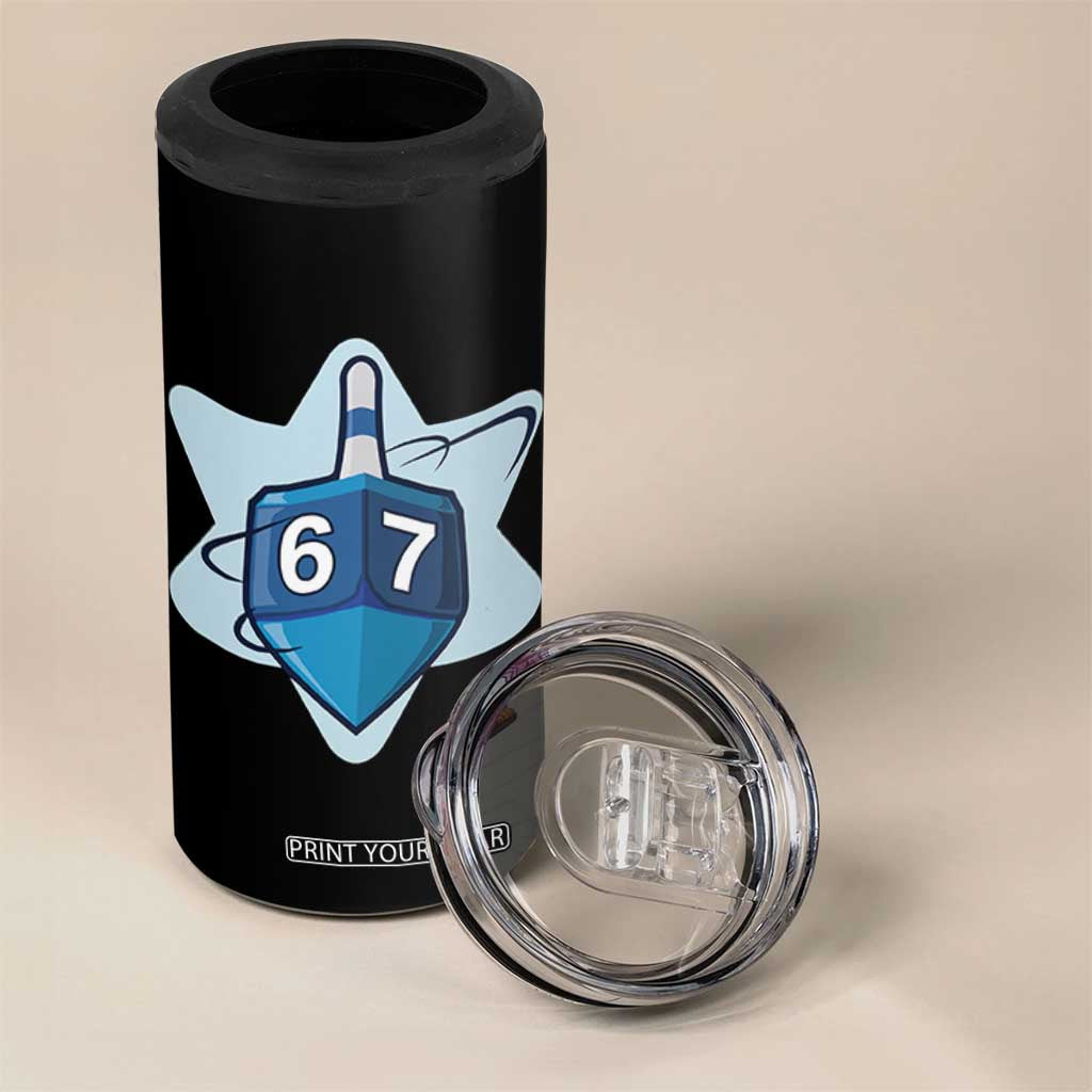 Funny Hanukkah 67 4 in 1 Can Cooler Tumbler Six Seven Meme Dreidel Star Of David TS11 Print Your Wear