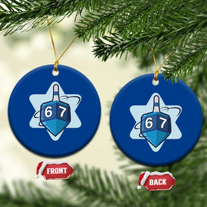 Funny Hanukkah 67 Ceramic Ornament Six Seven Meme Dreidel Star Of David TS11 1pc Blue Print Your Wear