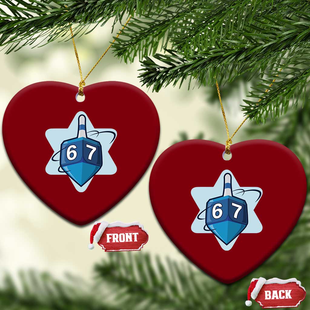 Funny Hanukkah 67 Ceramic Ornament Six Seven Meme Dreidel Star Of David TS11 Print Your Wear