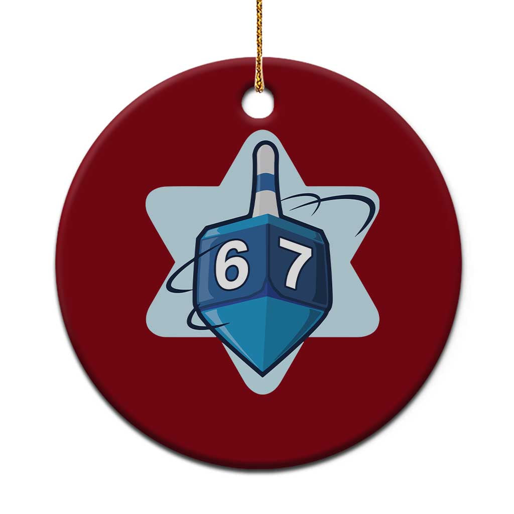 Funny Hanukkah 67 Ceramic Ornament Six Seven Meme Dreidel Star Of David TS11 1pc Red Print Your Wear