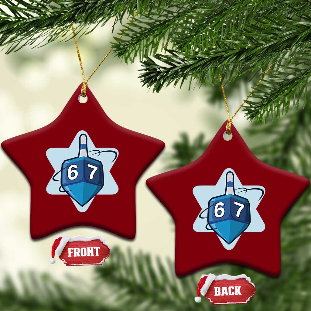 Funny Hanukkah 67 Ceramic Ornament Six Seven Meme Dreidel Star Of David TS11 Print Your Wear